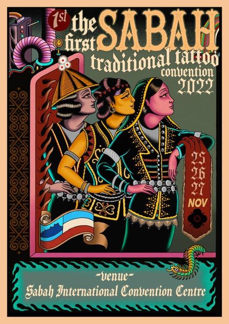 activity poster for Sabah Traditional Tattoo Convention