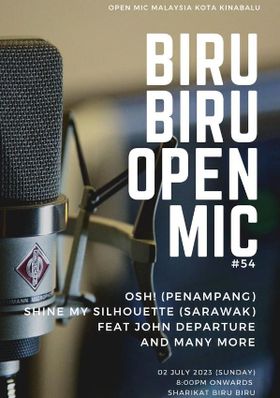 poster for Biru Biru Open Mic #54