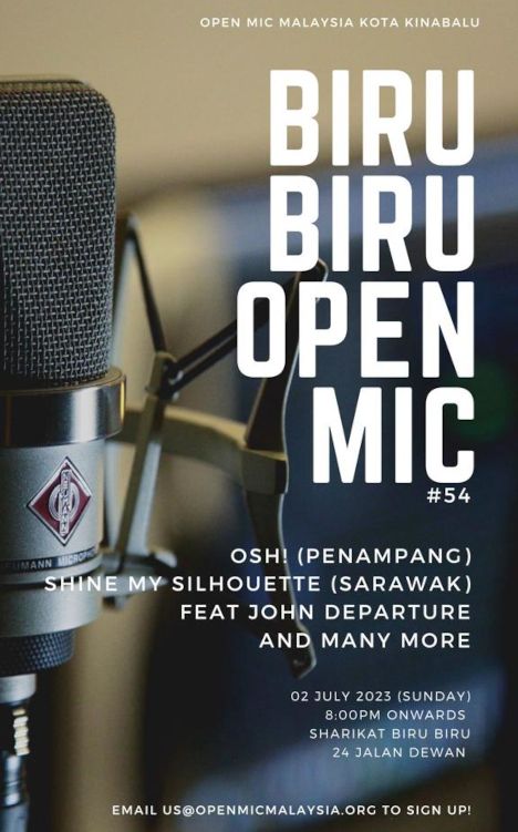 activity poster for Biru Biru Open Mic #54