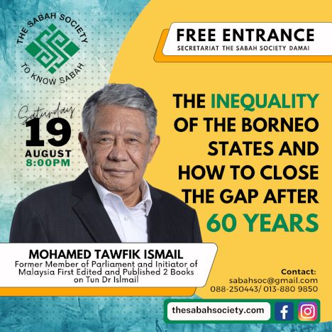 activity poster for Inequality in the Borneo states and how to close the gap after 60 years in Malaysia