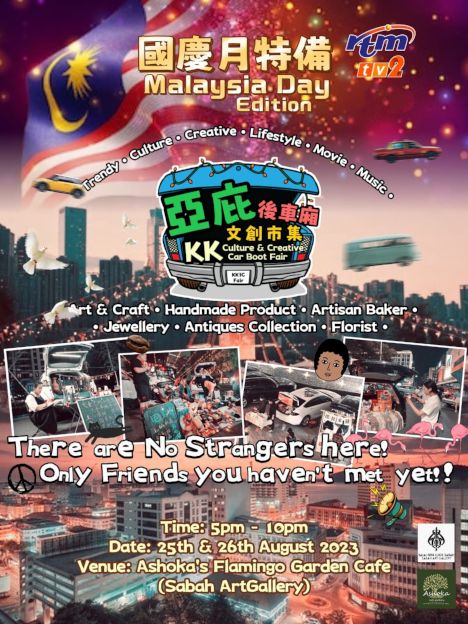 activity poster for KK Culture & Creative Car Boot Fair (Malaysia Day edition)