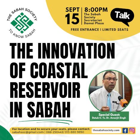 activity poster for The innovation of coastal reservoir in Sabah