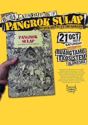 poster for Sedekad Seni Merakyat, book launch party