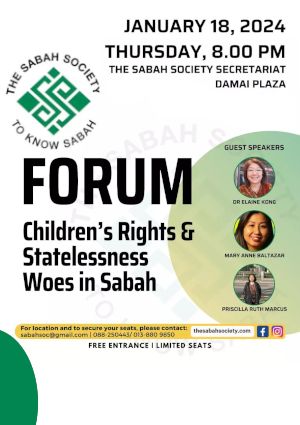 poster for Children's Rights & Statelessness Woes in Sabah