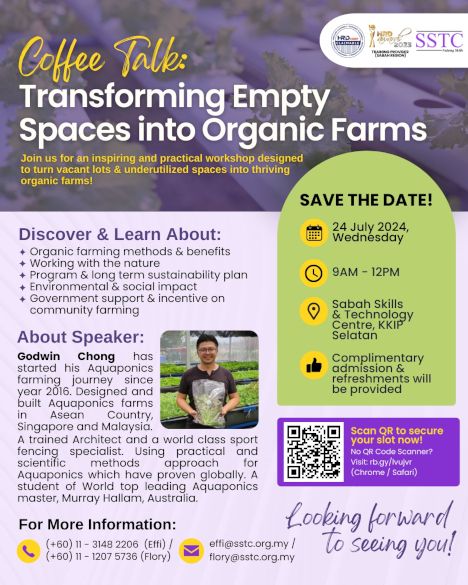 activity poster for Coffee Talk: Transforming Empty Spaces into Organic Farms