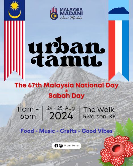 activity poster for Urban Tamu, Hari Kebangsaan Malaysia dan Hari Sabah