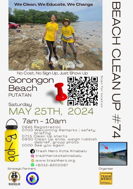 Poster for Gorongon Beach Cleanup with Trash Hero