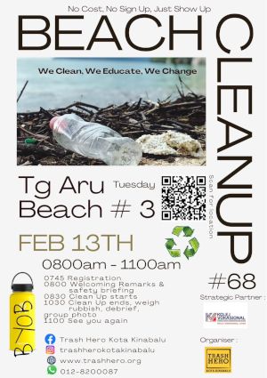 poster for Tanjung Aru Beach Clean-up with Trash Hero