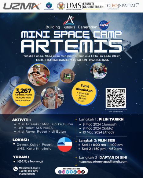 activity poster for Artemis, mini camp spatial