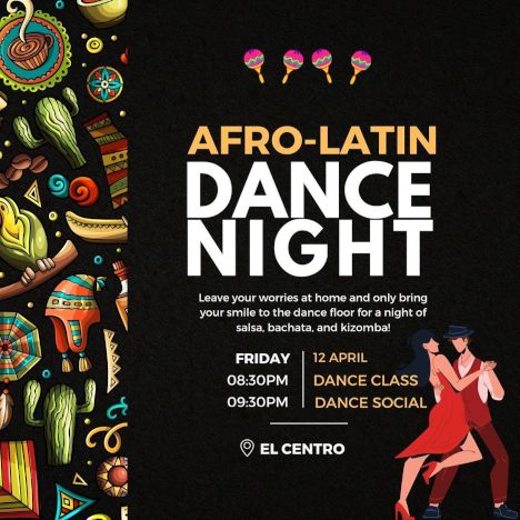 activity poster for Afro-Latin Dance Night