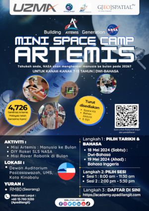 poster for Artemis, mini camp spatial