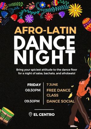 poster for Afro-Latin Dance Night