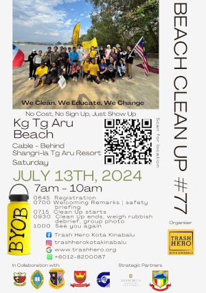 poster for Kampung Tanjung Aru Beach Clean-up #77 with Trash Hero