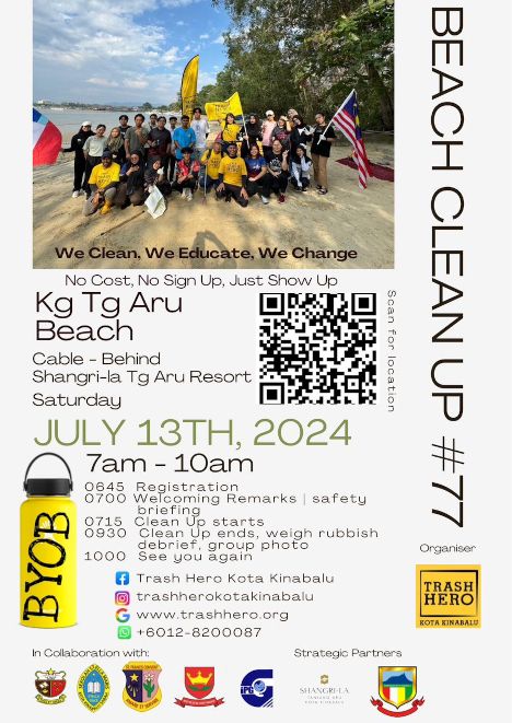 activity poster for Kampung Tanjung Aru Beach Clean-up #77 with Trash Hero