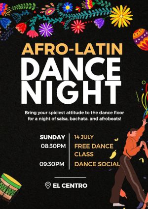 poster for Afro-Latin Dance Night