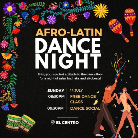 activity poster for Afro-Latin Dance Night