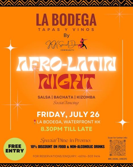 activity poster for Afro-Latin Dance Night