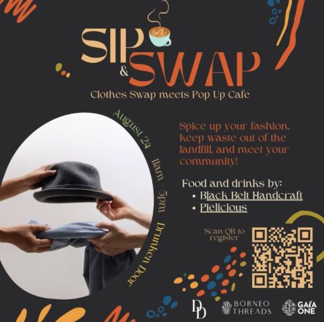 activity poster for Sip & Swap