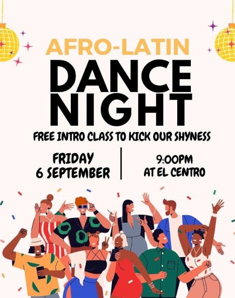 activity poster for Afro-Latin Dance Night