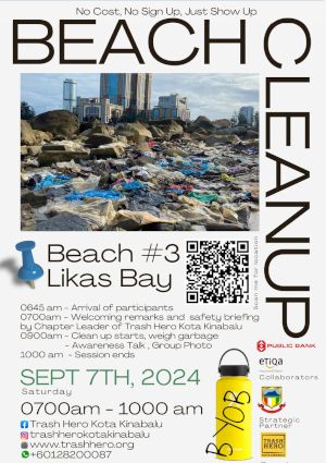 poster for Likas Bay Clean-up #80 with Trash Hero