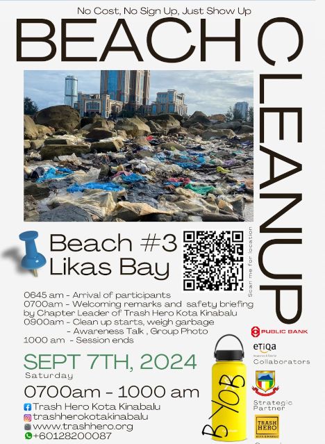 activity poster for Likas Bay Clean-up #80 with Trash Hero