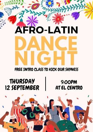 poster for Afro-Latin Dance Night