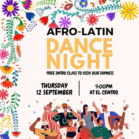 activity poster for Malam Tarian Afro-Latin