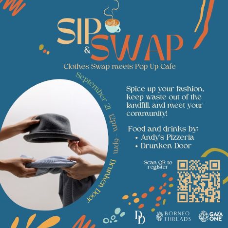 activity poster for Sip & Swap