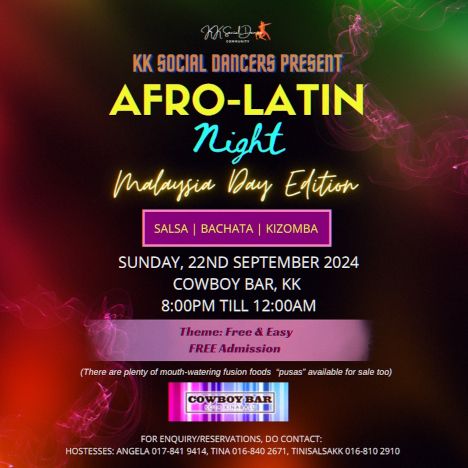 activity poster for Afro-Latin Night (Malaysia Day Edition)