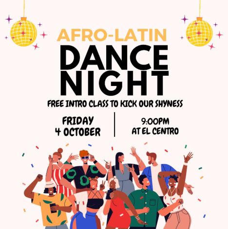 activity poster for Afro-Latin Dance Night