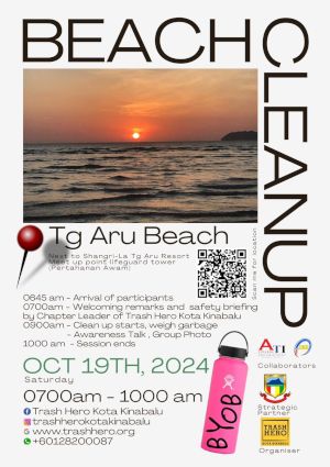 poster for Tanjung Aru Beach Clean-up #81 with Trash Hero