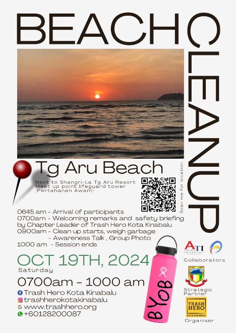 activity poster for Tanjung Aru Beach Clean-up #81 with Trash Hero